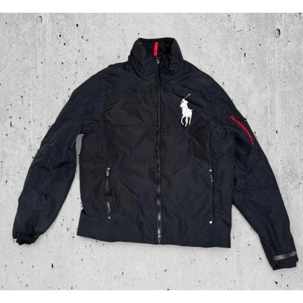 Polo Ralph Lauren Small Black Puffer Jacket Big Pony Down Coat Horse Winter